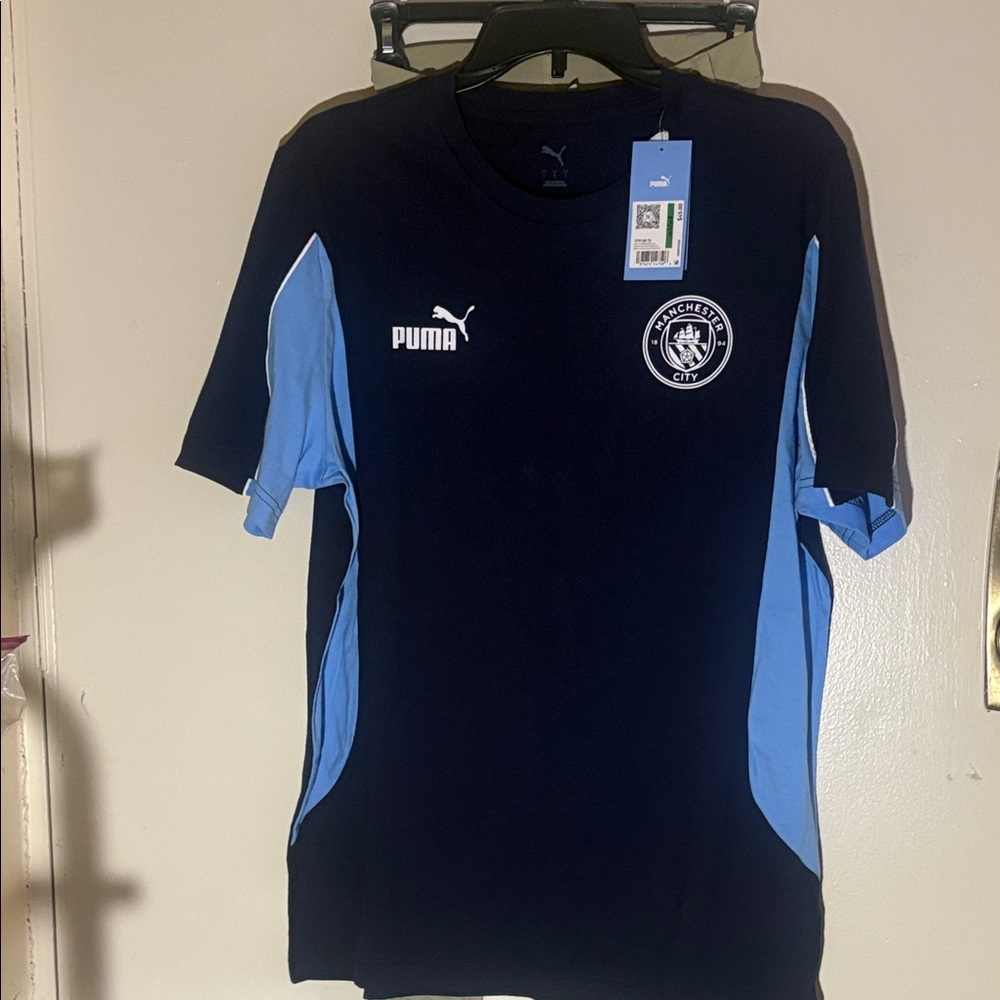 Puma Navy and Sky Blue Manchester City Training Shirt